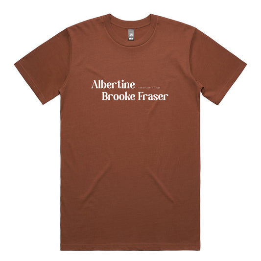 Brooke Fraser 'Albertine: Anniversary Edition' Tracklist Tee (Price in NZD)